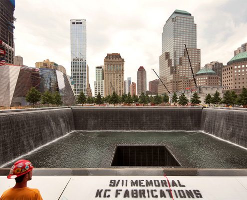 National September 11 Memorial, North and South Pool Bronze Name Parapets. Photo Credit: Joel Woodhead