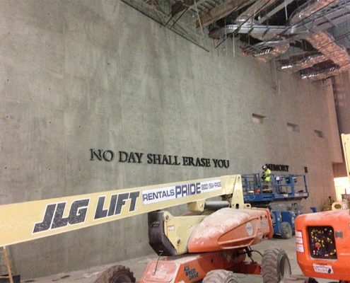 National September 11 Memorial Museum, Virgil Quote. Photo Credit: KC Fabrications National September 11 Memorial Museum, Virgil Quote. Photo Credit: KC Fabrications