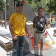 Construction workers Chris Powers and Kurt Wulfmeyer at the 9/11 Memorial site. Joao Costa/Yahoo! News